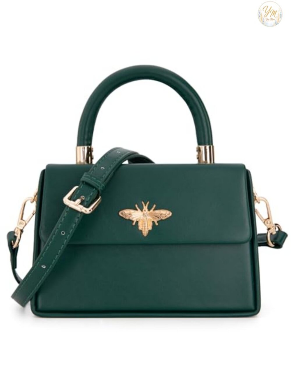 Vegan Leather Top Handle Satchel Detachable Strap Crossbody Bag